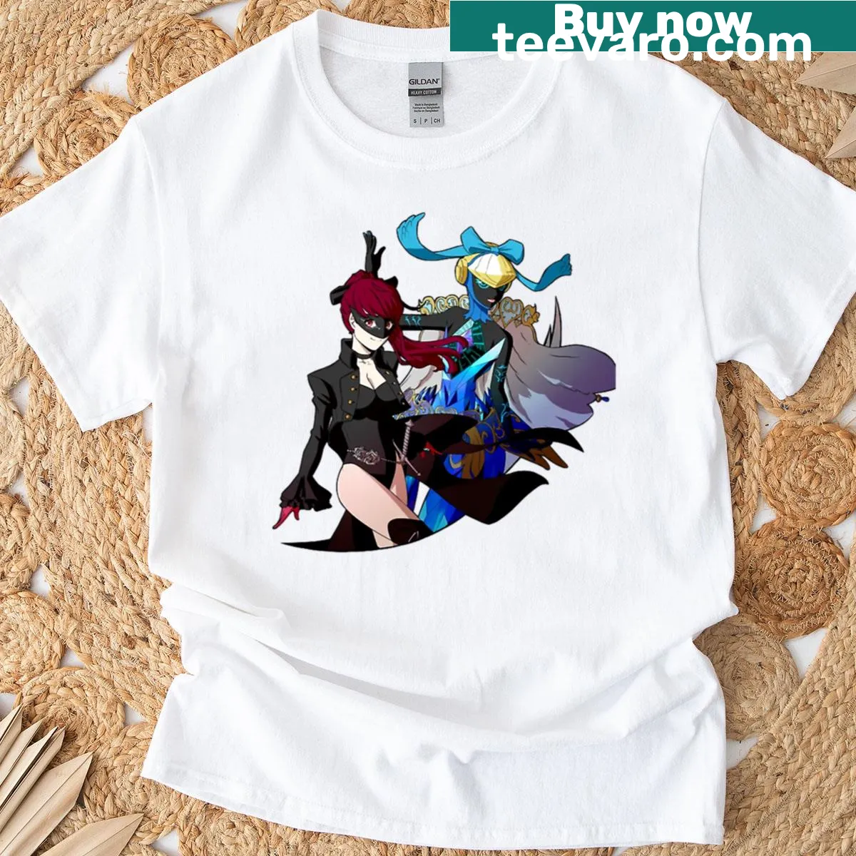 T-shirt featuring the character Kasumi Yoshizawa from Persona 5 — on a men's t-shirt