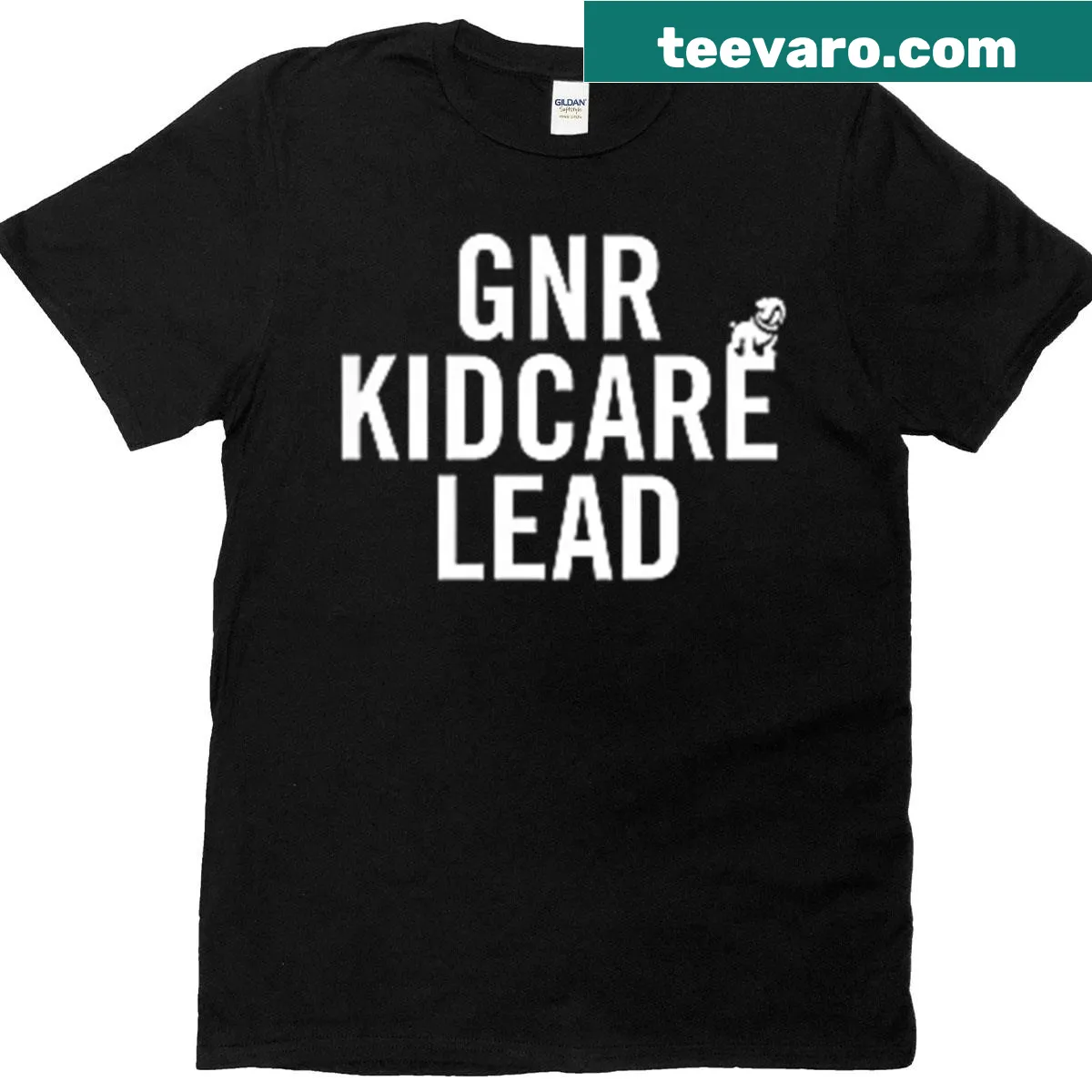 Kidcare Lead 2025 T-shirt showcasing playful typography — on a men's t-shirt