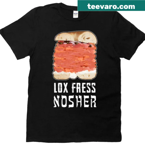 Playful food-themed Lox Fress Nosher t-shirt