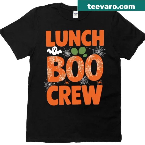 Halloween t-shirt with 'Lunch Lady Boo Crew' graphic