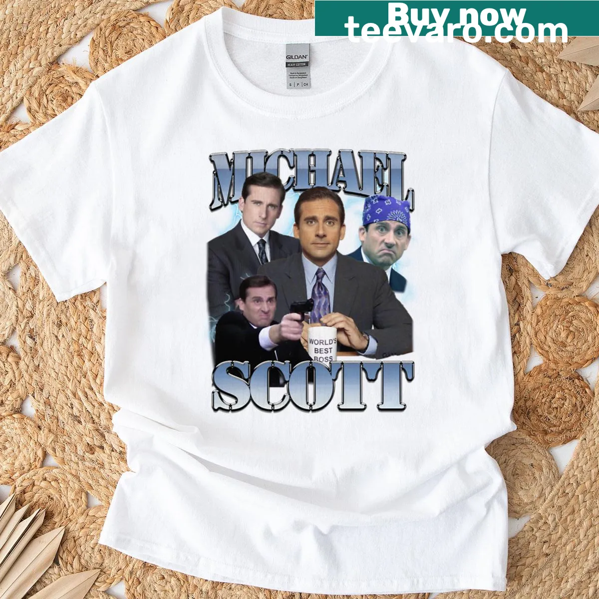 Vintage distressed Michael Scott Bootleg T-shirt — on a men's t-shirt