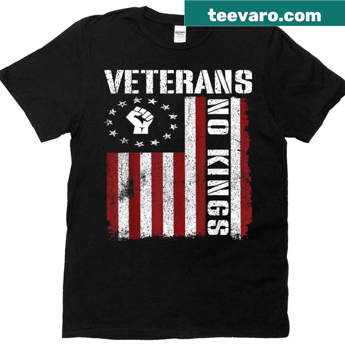 Patriotic T-shirt with USA flag and protest message. — on a men's t-shirt
