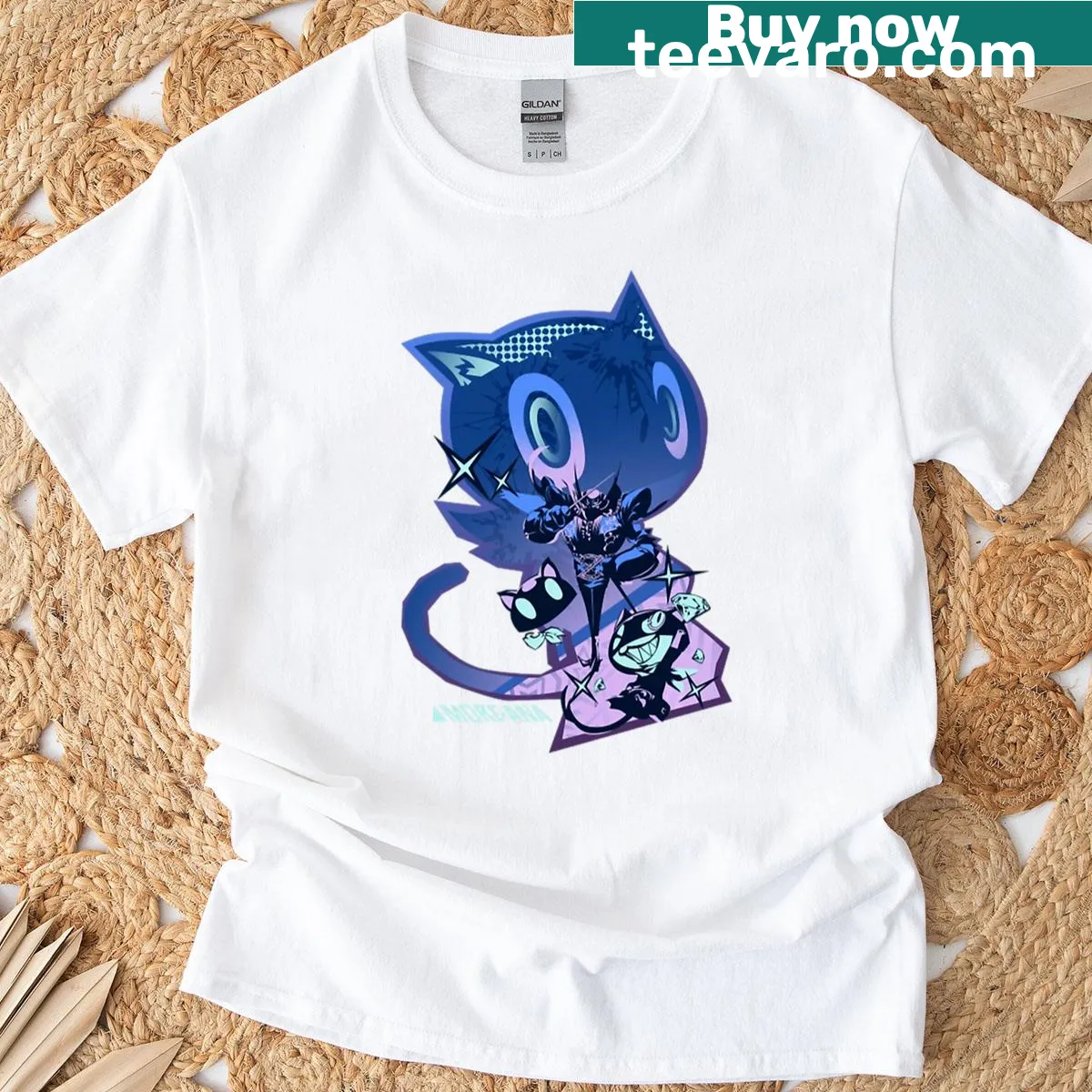 Morgana illustration from Persona 5 on a T-shirt. — on a men's t-shirt