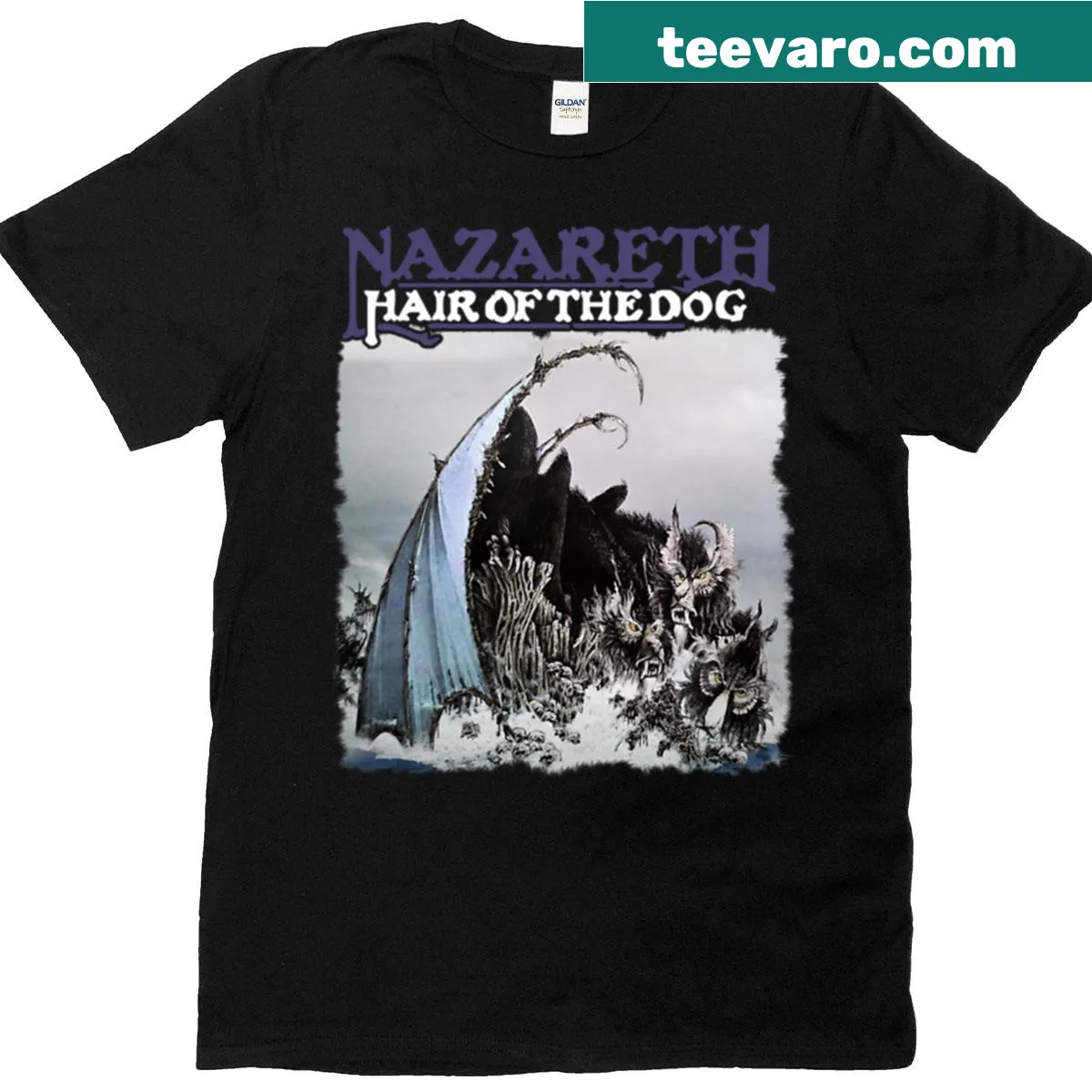 Vintage-style t-shirt with 'Hair of the Dog' graphic design. — on a men's t-shirt