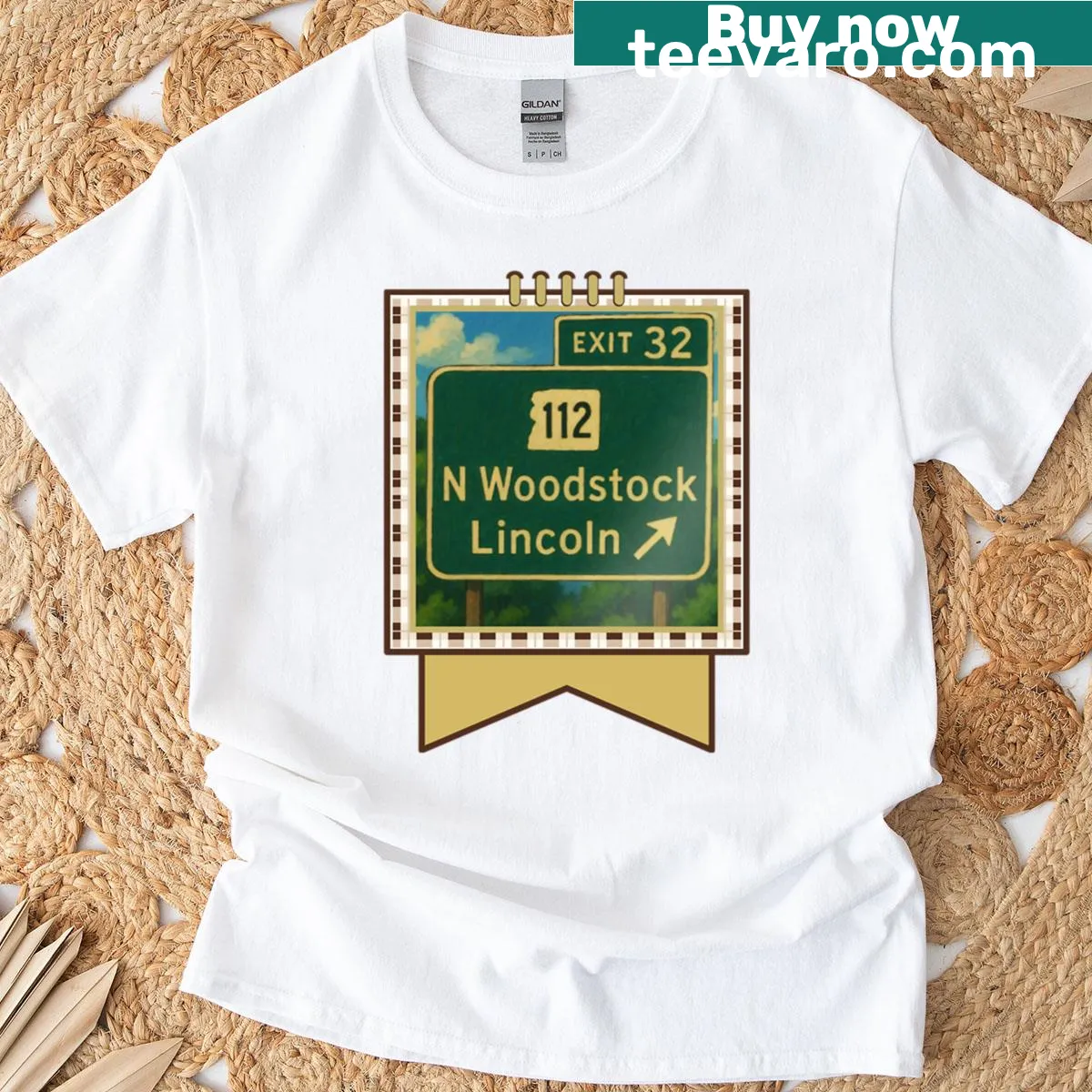 Scenic illustration of Kancamagus Scenic Byway for autumn lovers — on a men's t-shirt