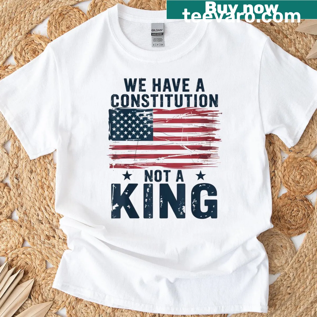 Patriotic t-shirt with bold constitutional message — on a men's t-shirt