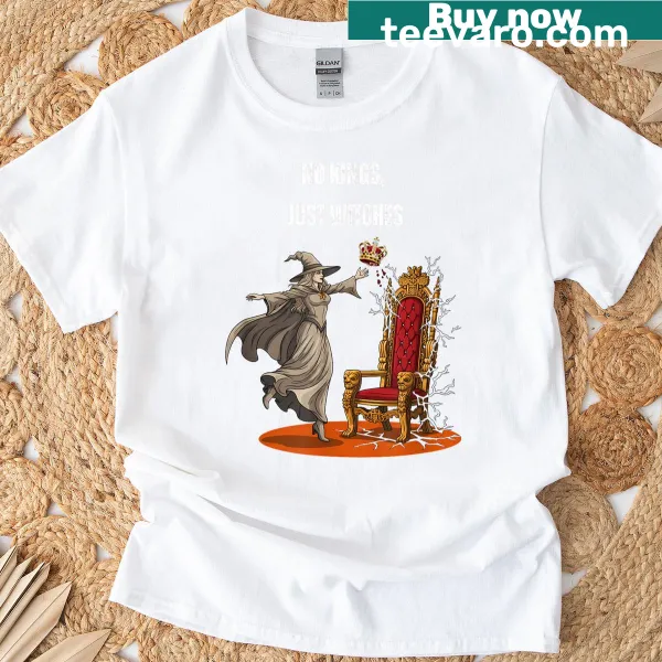 Witchcore-themed T-shirt with humorous witch illustration and text