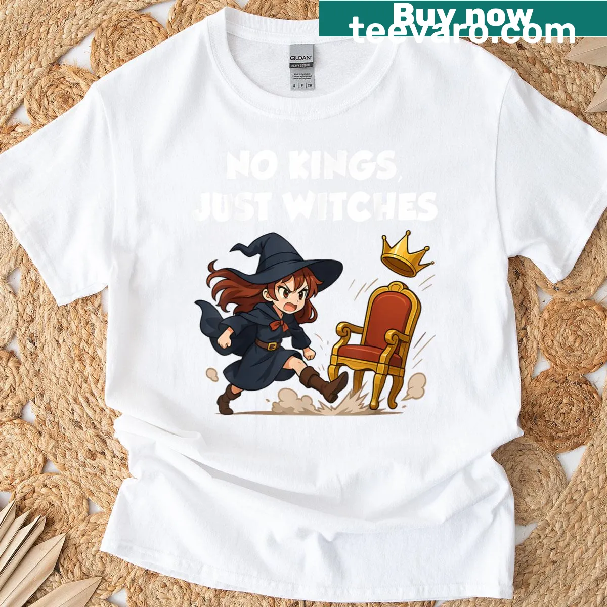 Cute Halloween T-shirt with witches design — on a men's t-shirt