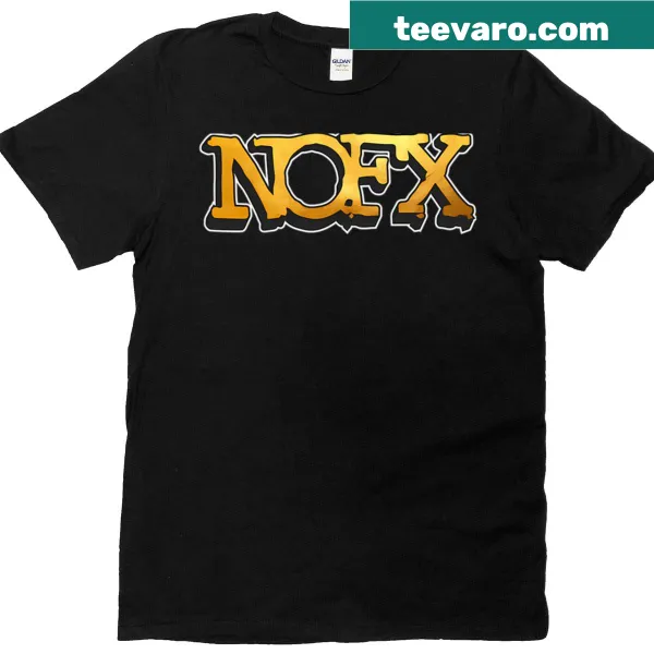 T-shirt featuring the NOFX band logo in a stylish design