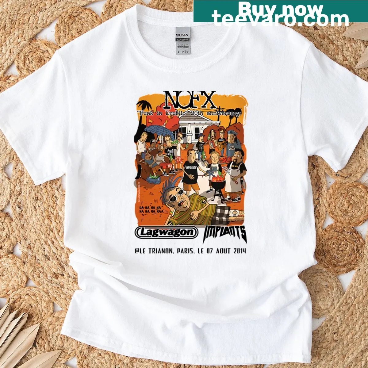 Commemorative punk rock t-shirt featuring NOFX and Lagwagon — on a men's t-shirt