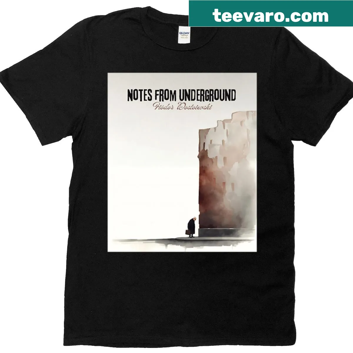 Typography inspired by Dostoevsky's Notes From Underground on a t-shirt. — on a men's t-shirt