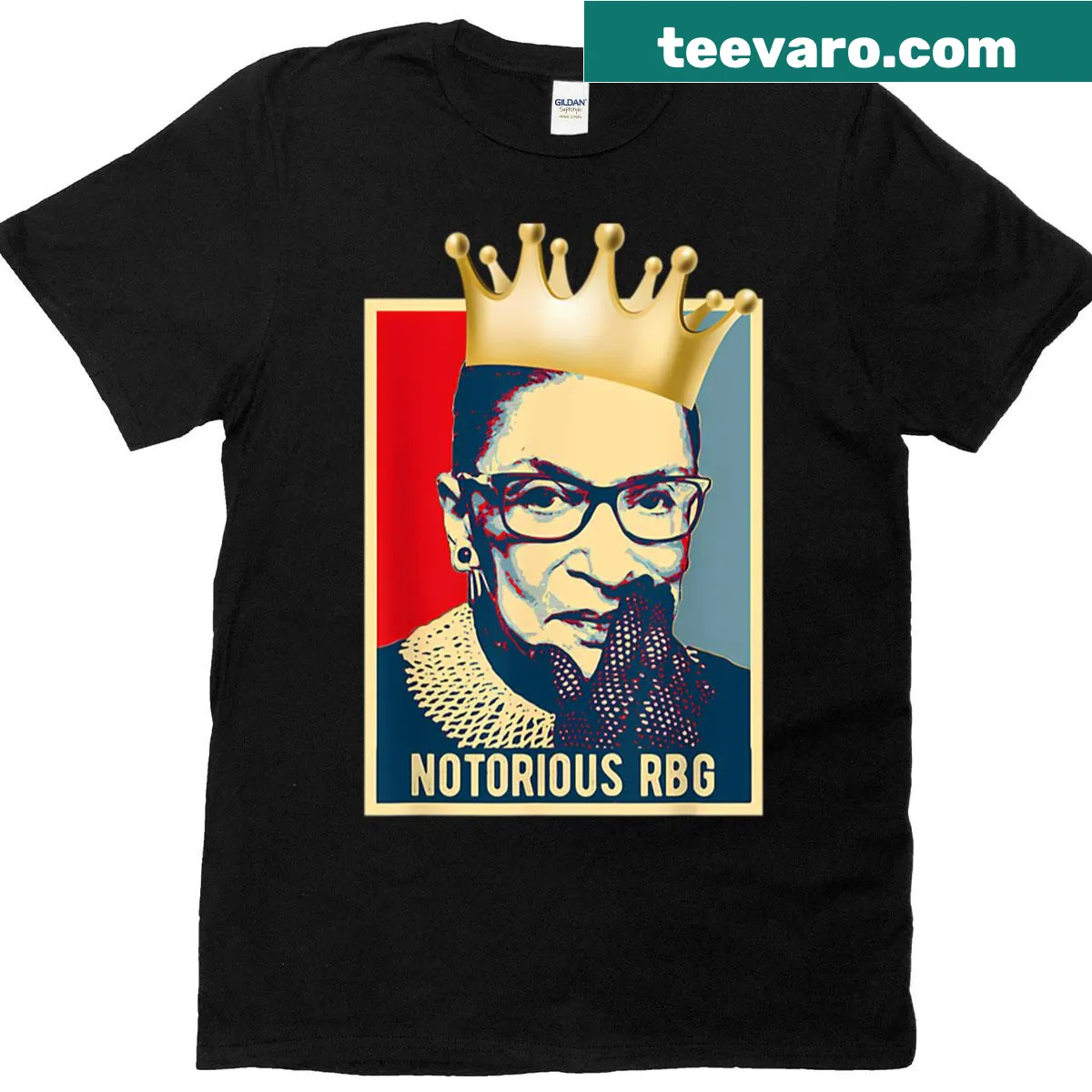 Tribute t-shirt honoring Ruth Bader Ginsburg with bold typography. — on a men's t-shirt