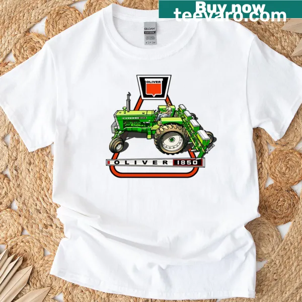 T-shirt featuring a graphic of the Oliver 1850 tractor