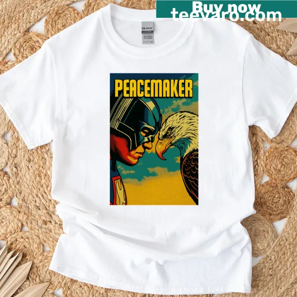 Epic graphic t-shirt featuring a peacemaker illustration.