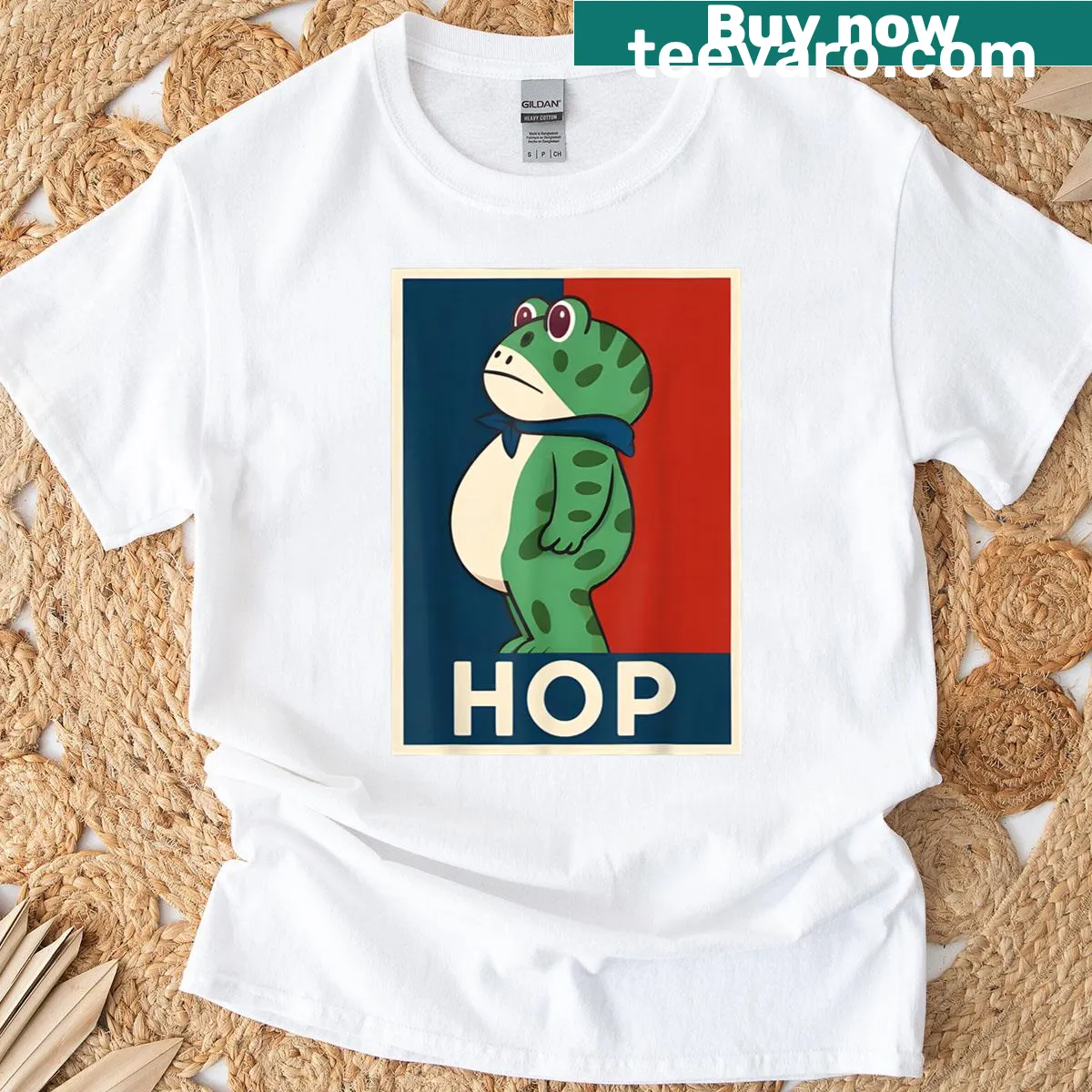 Retro vintage frog graphic T-shirt for casual wear — on a men's t-shirt