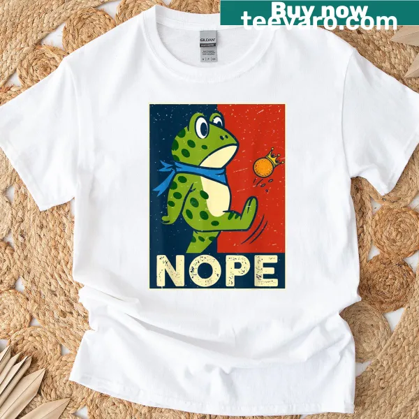 Retro frog protest design on a T-shirt