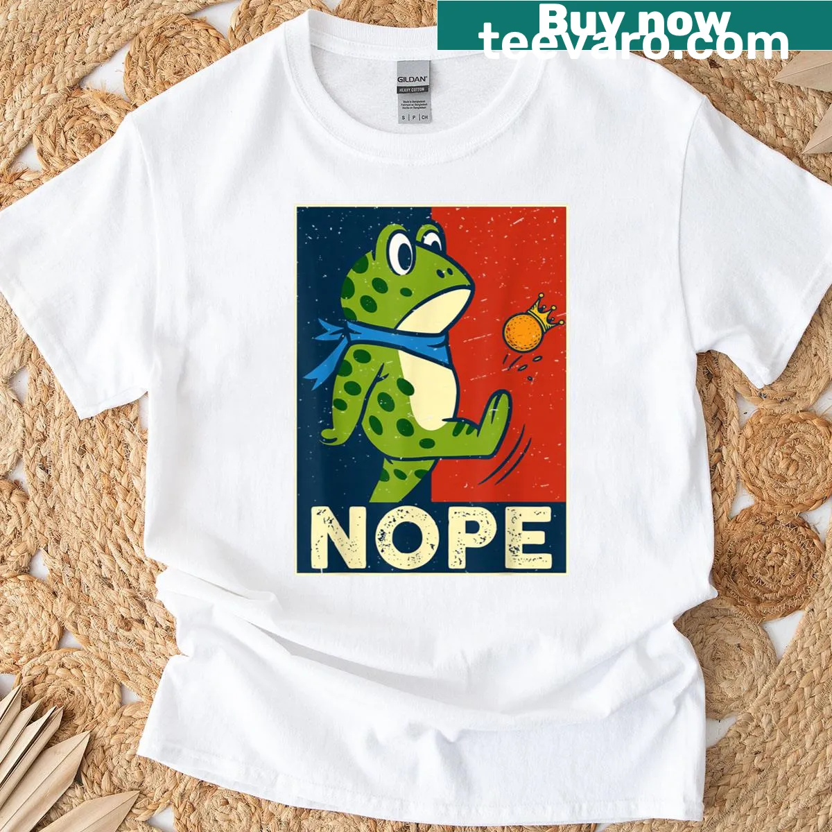 Retro frog protest design on a T-shirt — on a men's t-shirt