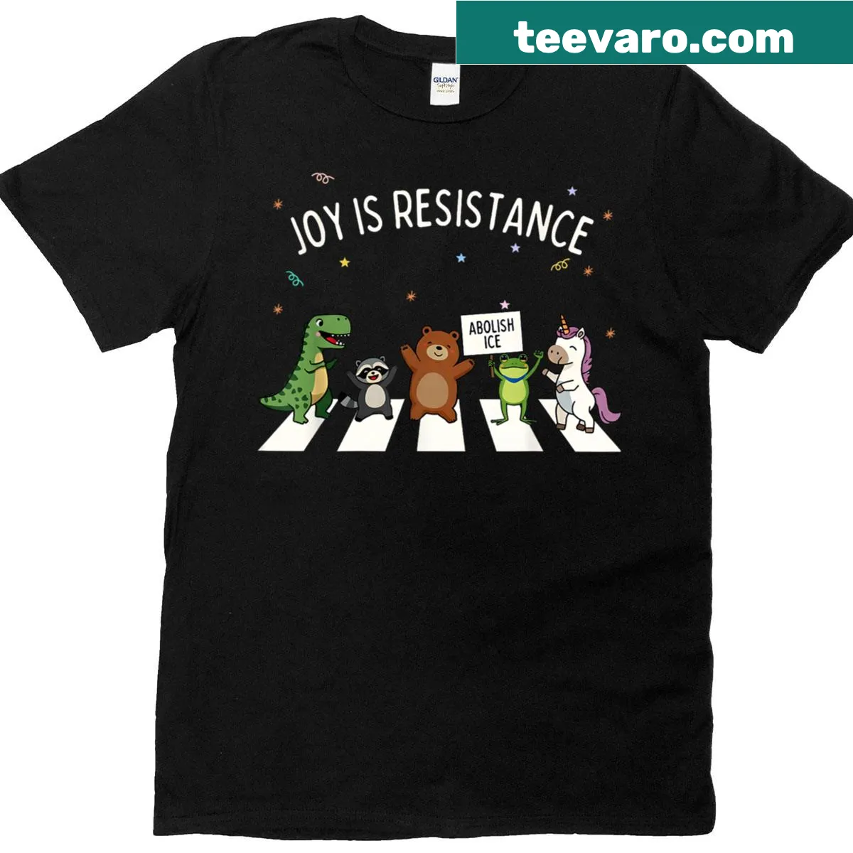 Protest-themed T-shirt featuring a frog and powerful text — on a men's t-shirt