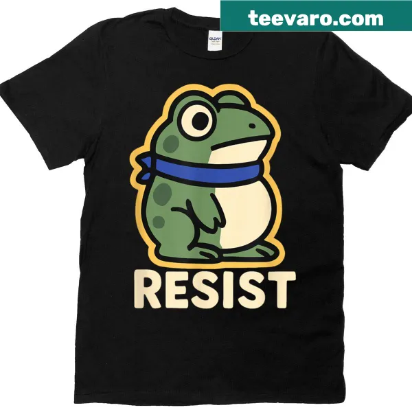 Illustration of a frog on a Portland-themed T-shirt.