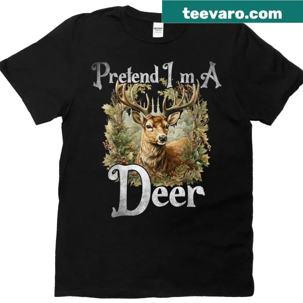 Funny t-shirt design for Halloween featuring a cartoon deer
