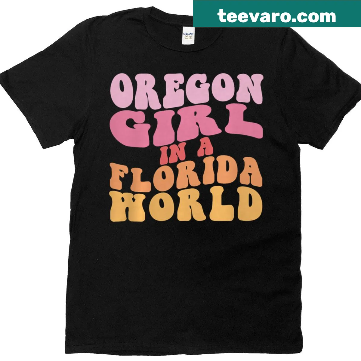 Typography design T-shirt celebrating an Oregon girl in Florida — on a men's t-shirt