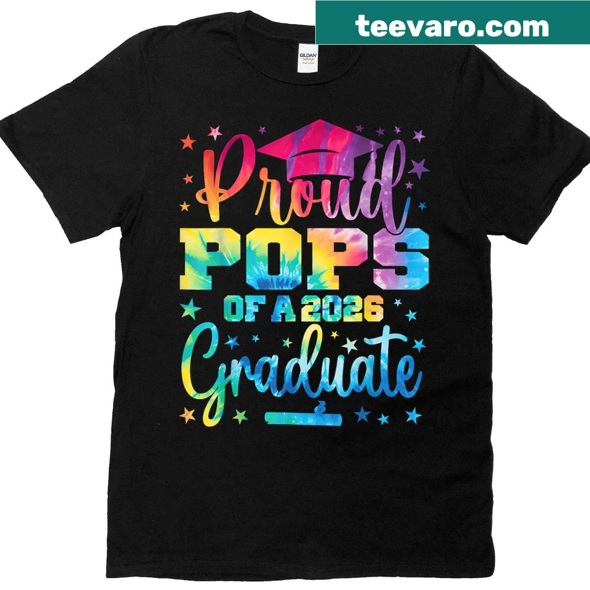 Proud Pops of a Class of 2026 T-shirt with bold typography — on a men's t-shirt