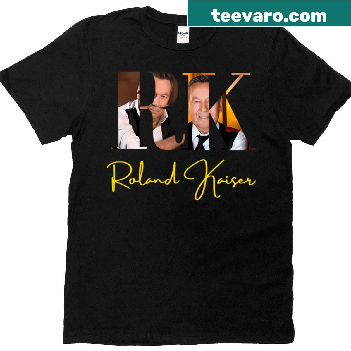 Roland Kaiser t-shirt featuring bold typography design — on a men's t-shirt