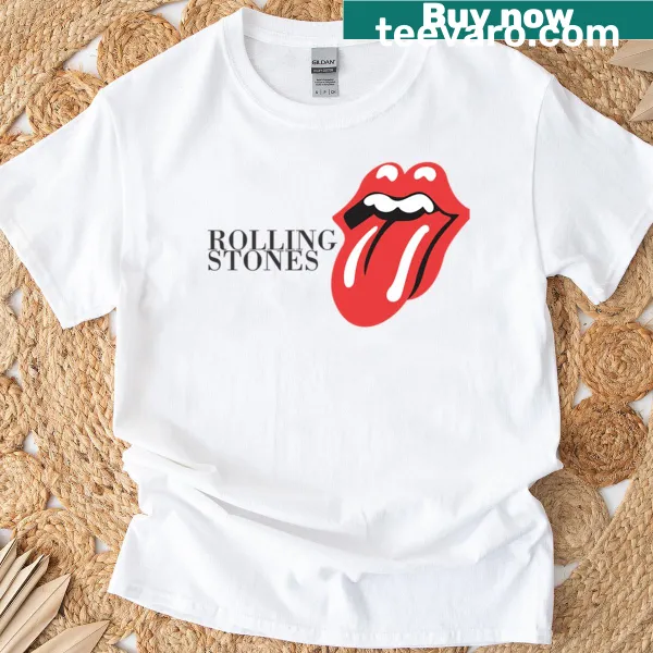 Cheerful graphic T-shirt with rolling red smile