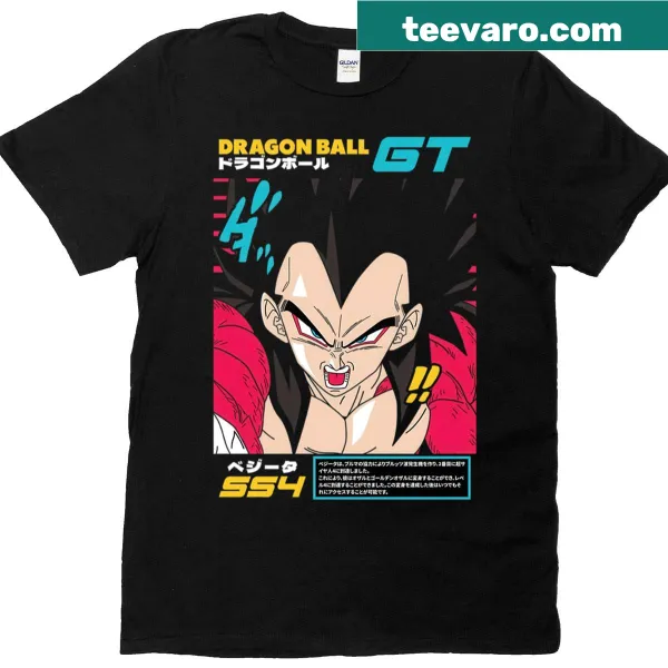 T-shirt featuring an illustration of a Saiyan warrior