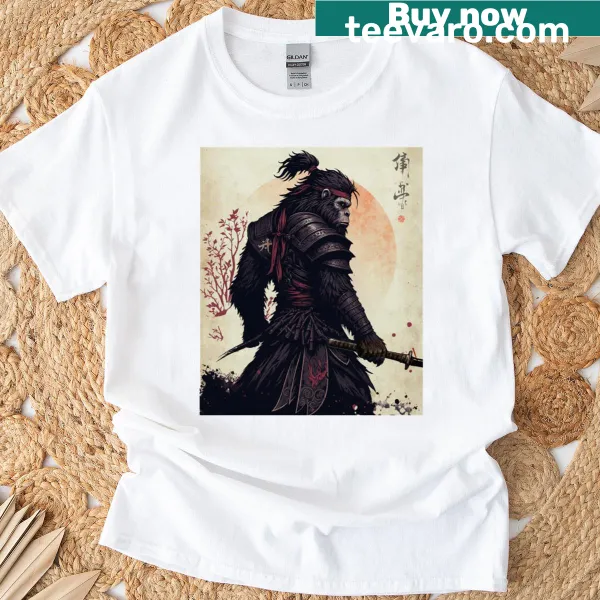 Vintage-style t-shirt featuring a Samurai Sasquatch design