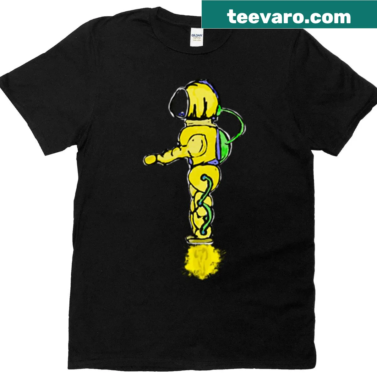 Illustration of Saturn and cosmic themes on a T-shirt — on a men's t-shirt