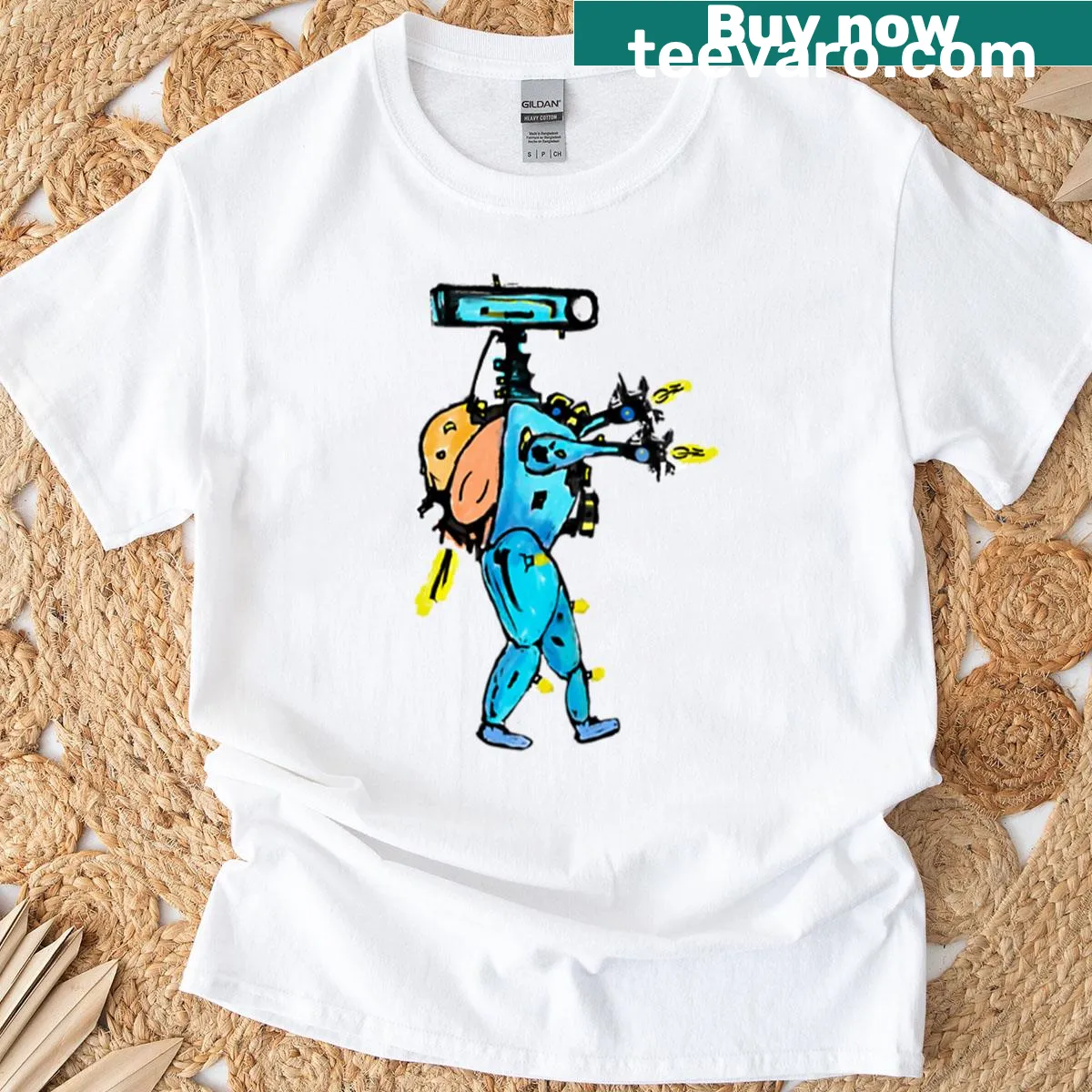 Playful T-shirt design featuring Saturn and worlds — on a men's t-shirt