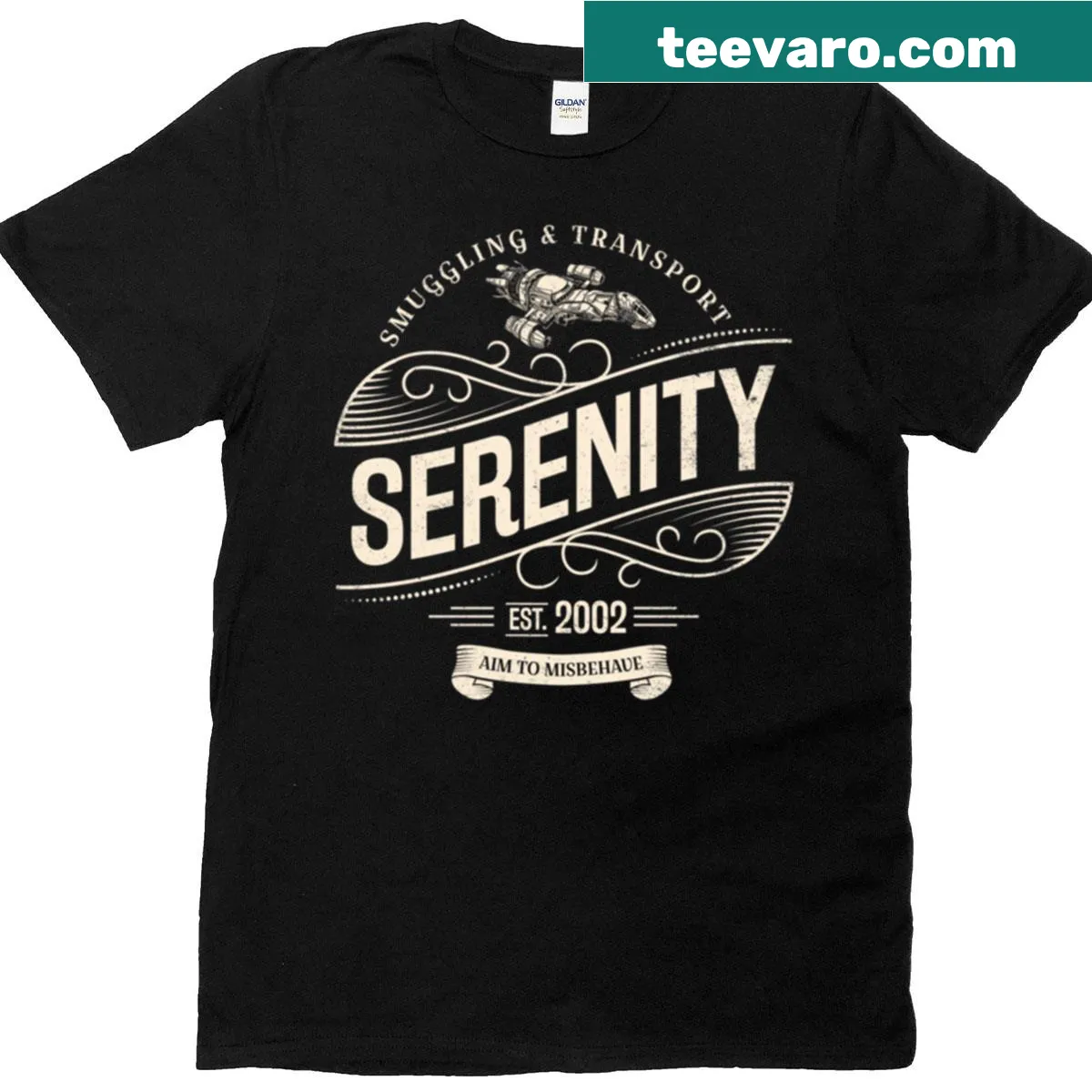 Whimsical illustration of serene landscapes and transport on a t-shirt — on a men's t-shirt