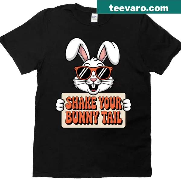 Cute Easter bunny t-shirt with playful design and humorous message