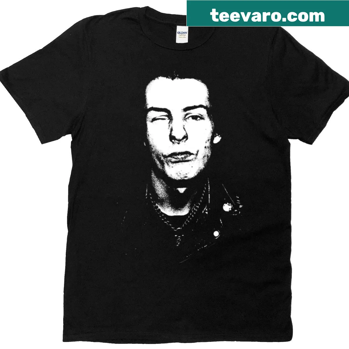 Sid Vicious t-shirt featuring a bold graphic — on a men's t-shirt
