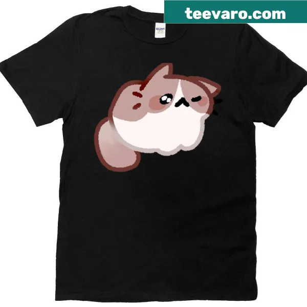 Cute cartoon of a sleepy cat on a t-shirt