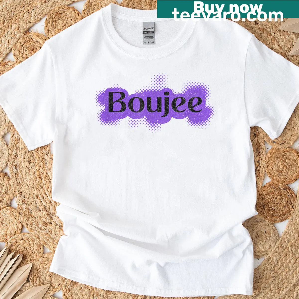 Socially inspired text graphic T-shirt design — on a men's t-shirt