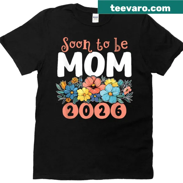Soon To Be Mom 2026 floral pregnancy reveal graphic t-shirt