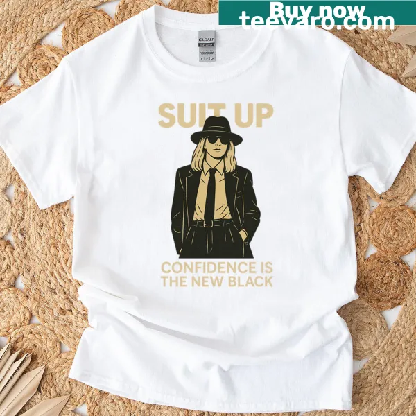 Inspirational T-shirt with 'Confidence Is The New Black' typography