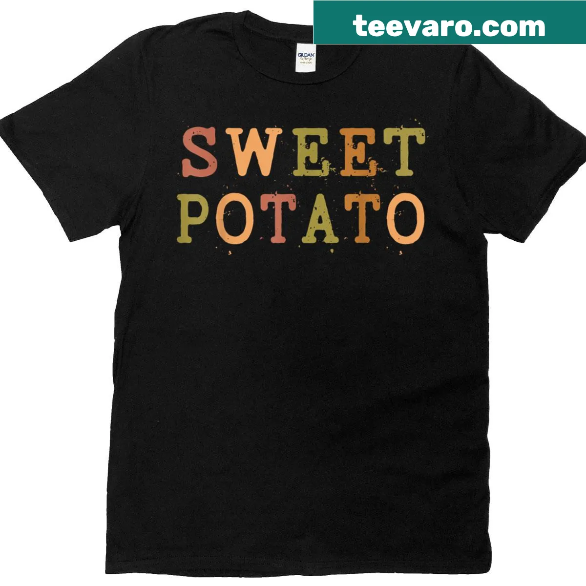 Funny couple t-shirt with a rude potato cartoon for Thanksgiving — on a men's t-shirt