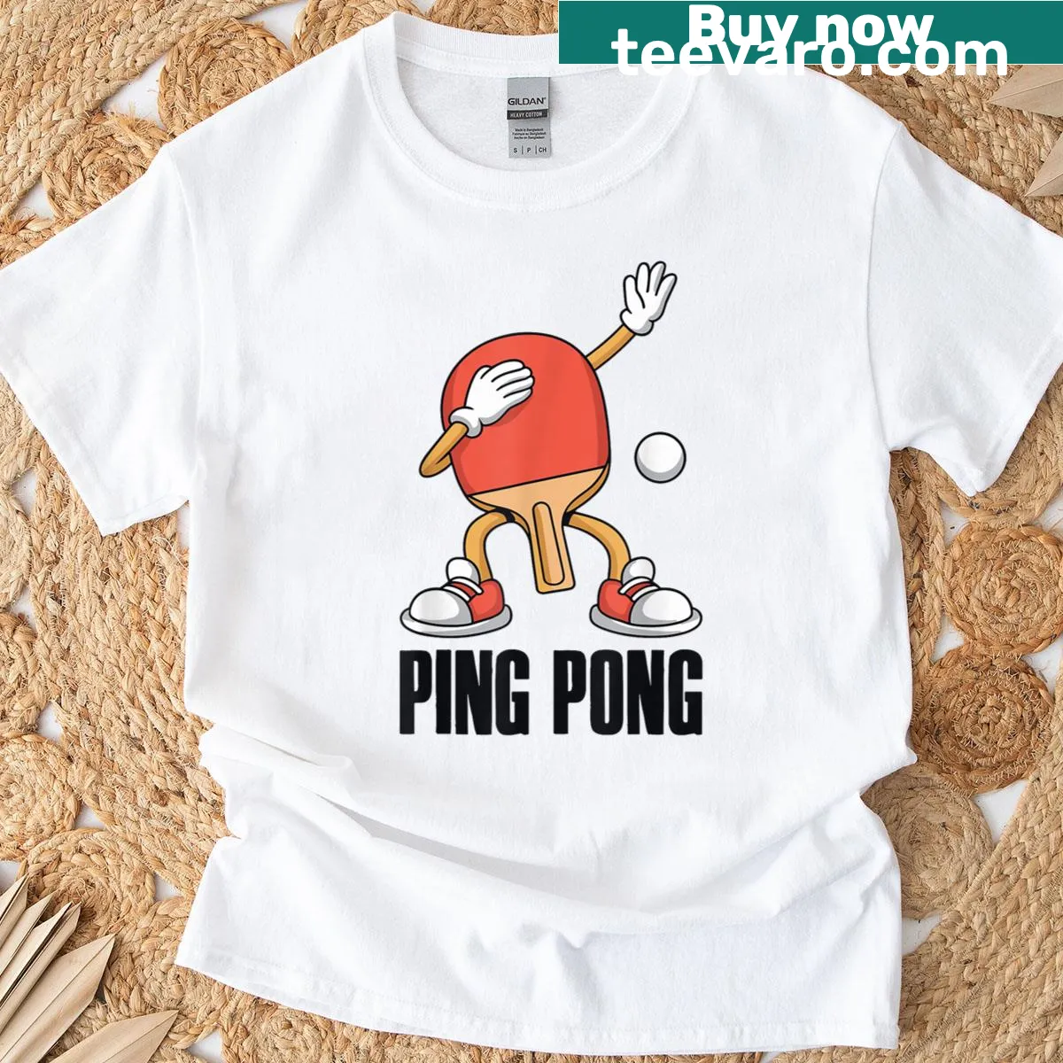 Illustration T-shirt celebrating table tennis and ping pong — on a men's t-shirt