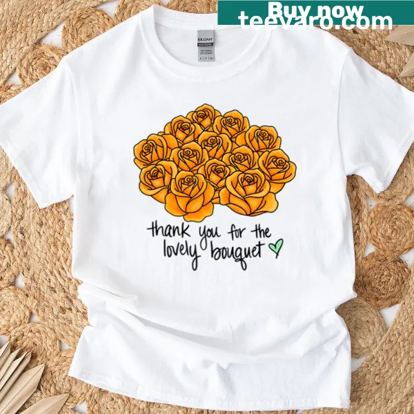 T-shirt featuring a bouquet design expressing gratitude