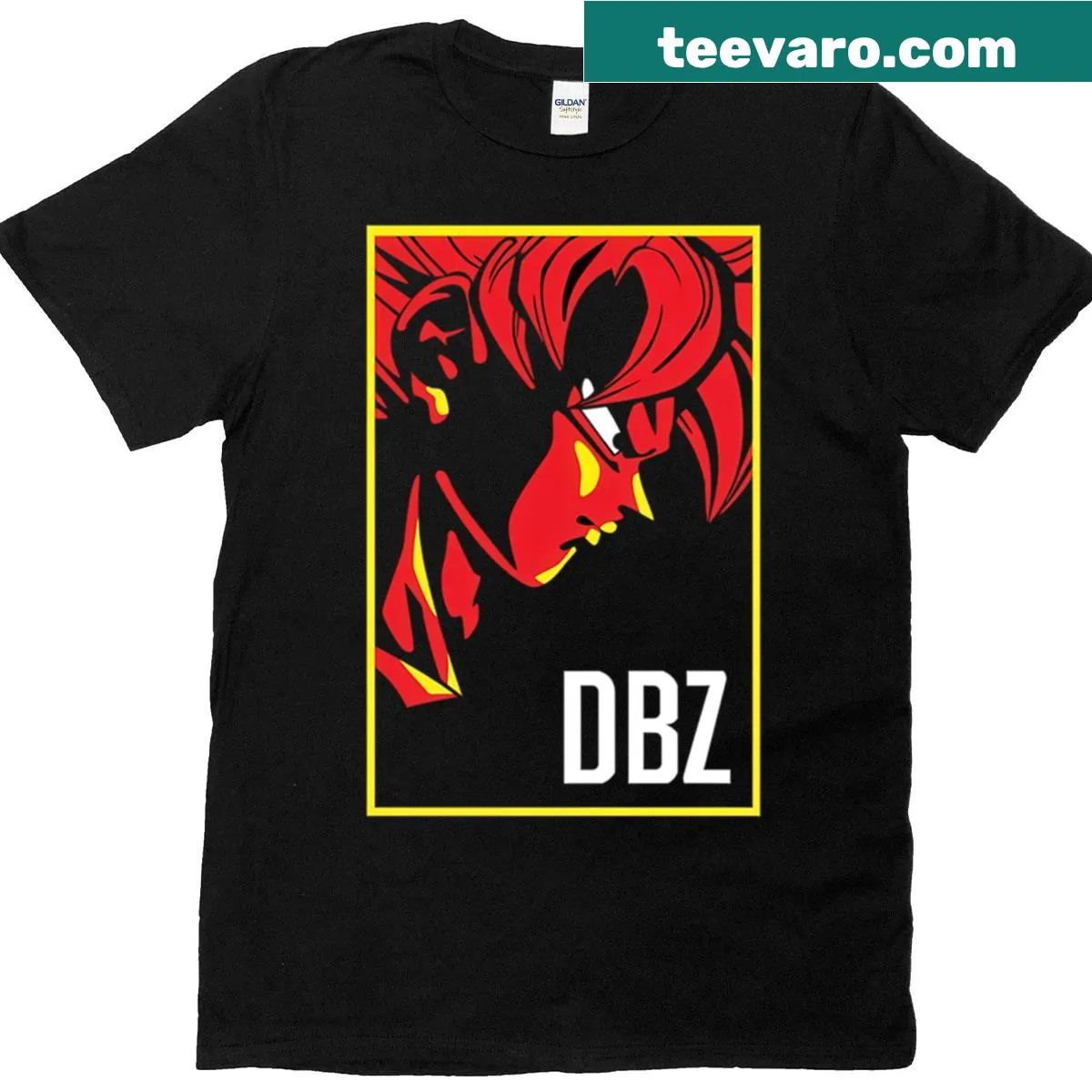 T-shirt featuring a Saiyan-inspired design symbolizing strength — on a men's t-shirt
