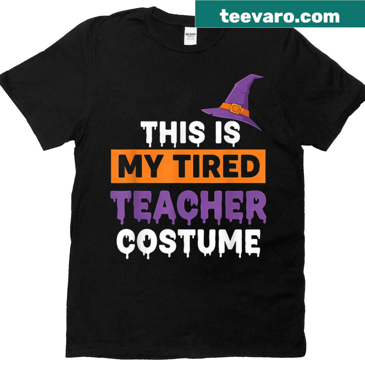 Funny Halloween T-shirt for tired teachers and parents — on a men's t-shirt
