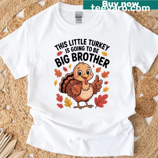 Cute Thanksgiving T-shirt for kids with a turkey and big brother text