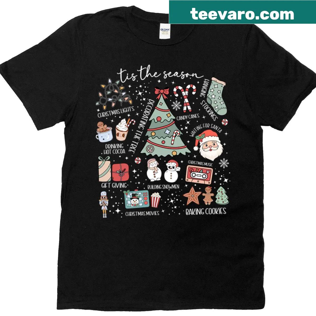 Cheerful Christmas-themed t-shirt with holiday message — on a men's t-shirt