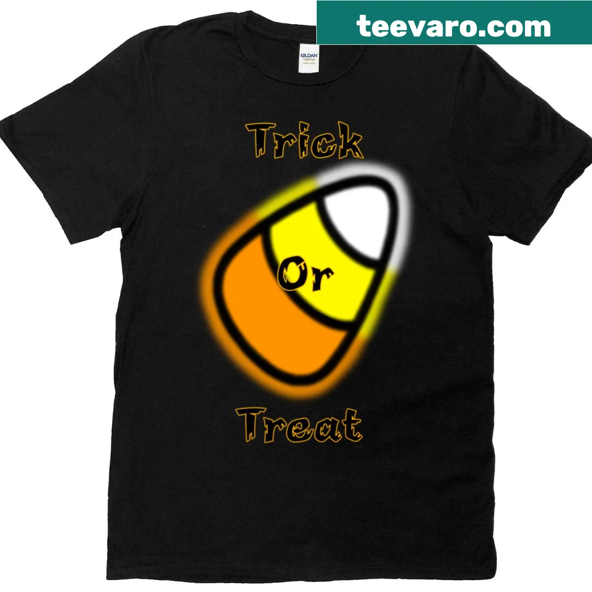 Playful Halloween T-shirt with 'Trick Or Treat' illustration — on a men's t-shirt