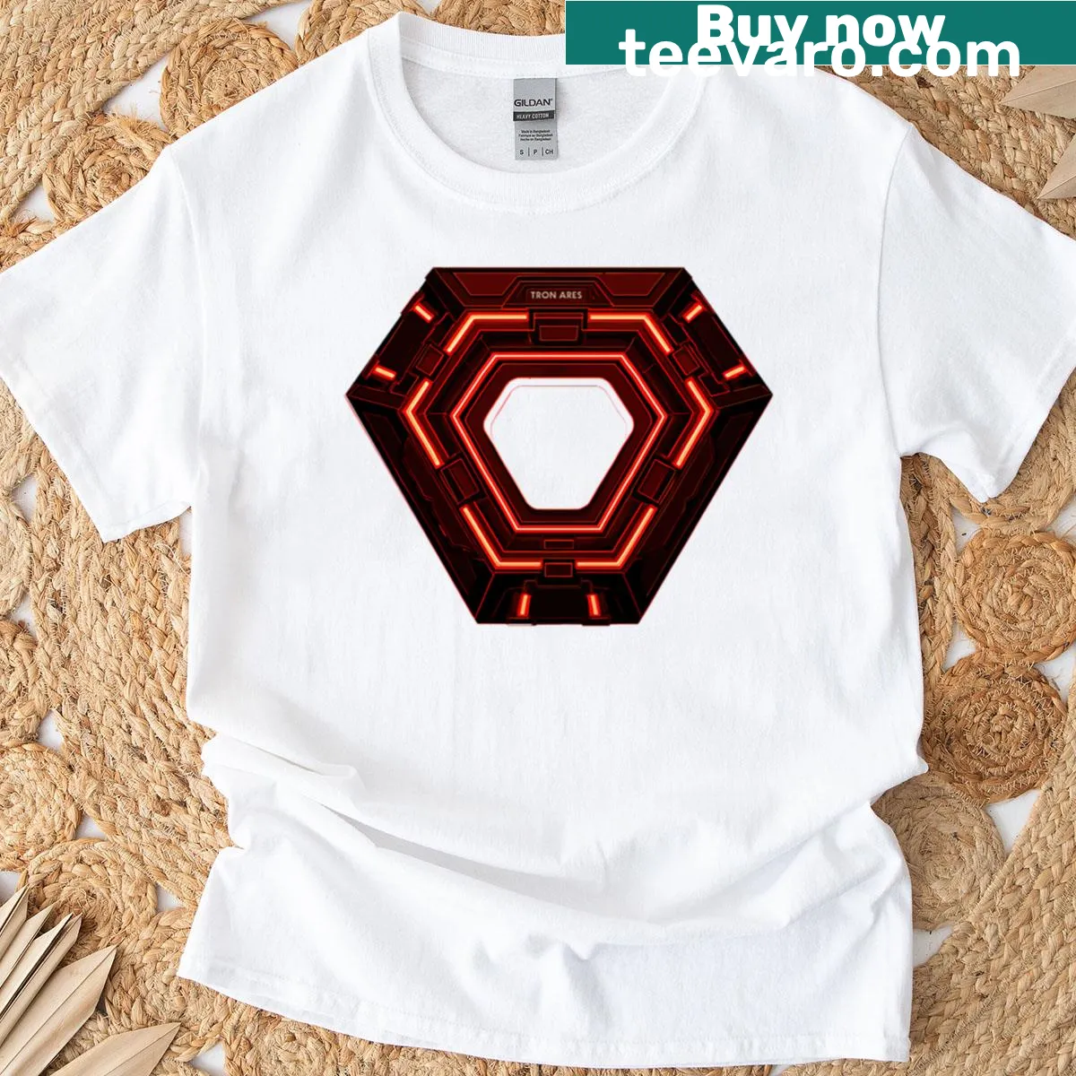 Tron Ares T-shirt featuring a bold graphic design. — on a men's t-shirt