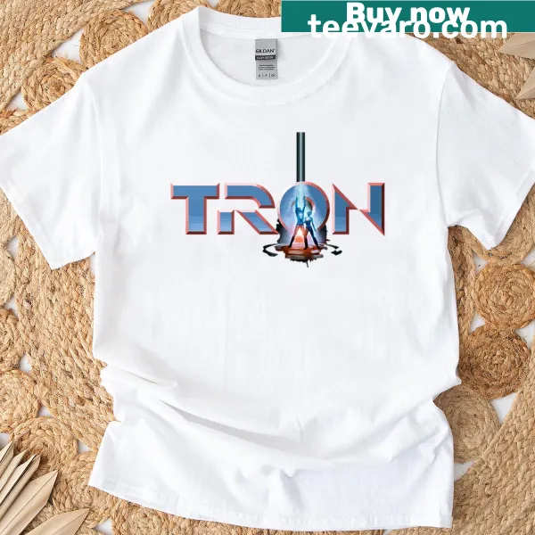 Tron logo T-shirt featuring the iconic emblem in minimalist style