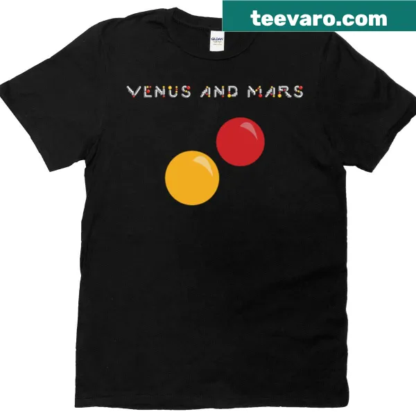 Minimalist T-shirt featuring an abstract design inspired by Venus and Mars album art